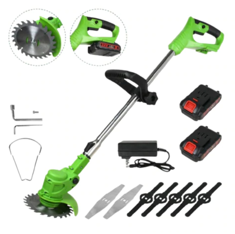 Cosmo Thrift Cordless Strimmer with Carbon Steel Blades Battery Powered