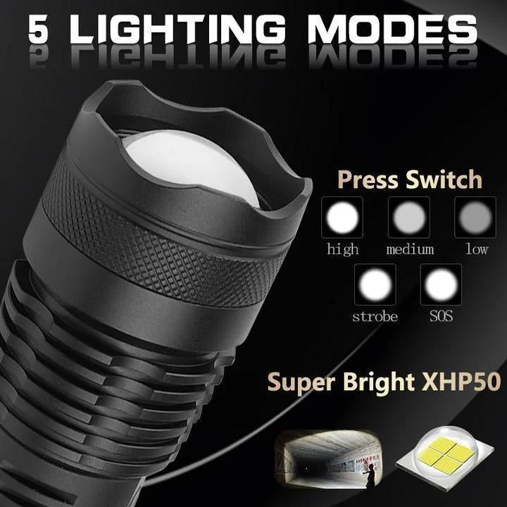 Cosmo Thrift Rechargeable Zoomable LED Flashlight