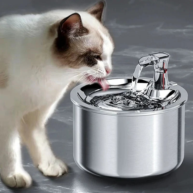 Cosmo Thrift Stainless Steel Cat Water Fountain with Filter and Sensor