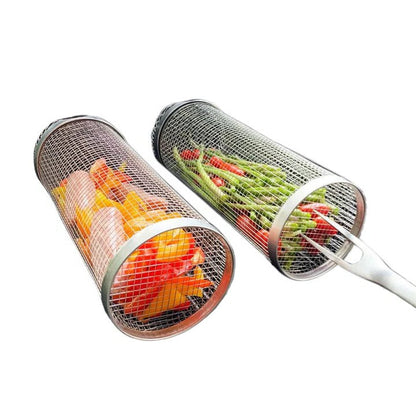 Cosmo Thrift Rolling Barbecue Grill Basket – Locking Latch & Rotating Design