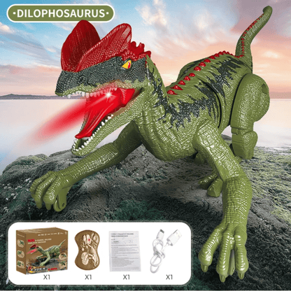 Cosmo Thrift Remote Control Dinosaur Toy – Realistic RC Velociraptor T-Rex with Sounds, Lights & Movements