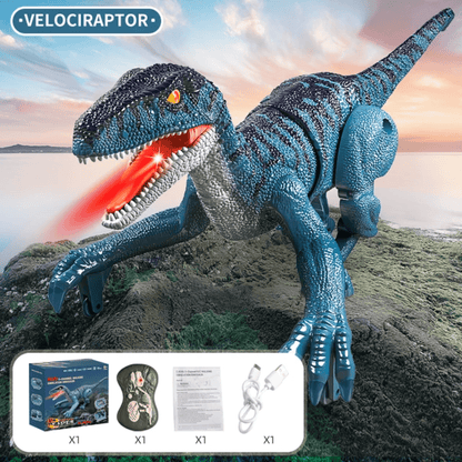 Cosmo Thrift Remote Control Dinosaur Toy – Realistic RC Velociraptor T-Rex with Sounds, Lights & Movements