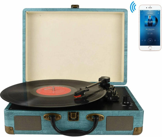Cosmo Thrift Record Player Vintage 3 Speed Bluetooth Vinyl Turntable