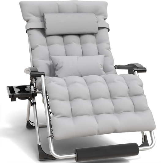 Cosmo Thrift Reclining Outdoor Chair for Seniors – Adjustable Folding Lounger, Holds 500 LB
