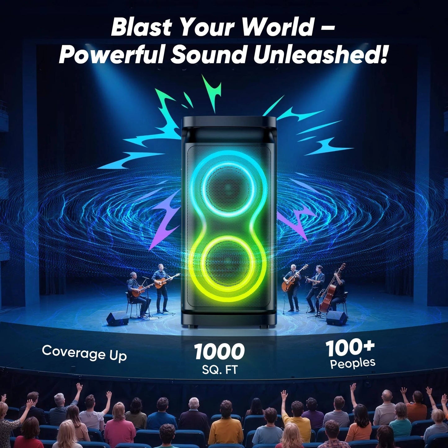 Cosmo Thrift Portable Party Speaker With Loud Sound And Microphone Jack
