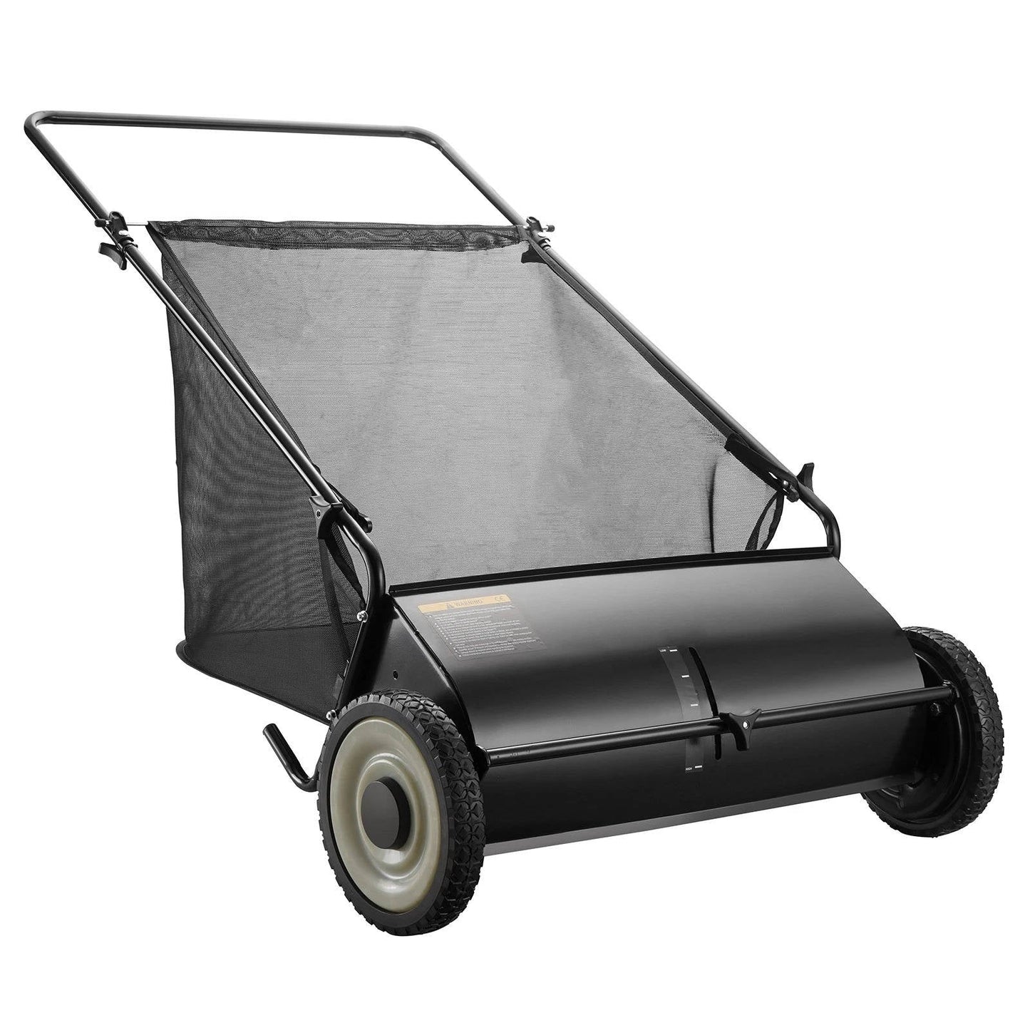 Cosmo Thrift Push Lawn Sweeper 26 Inch 7 Cu Ft Leaf Collector with Adjustable Height