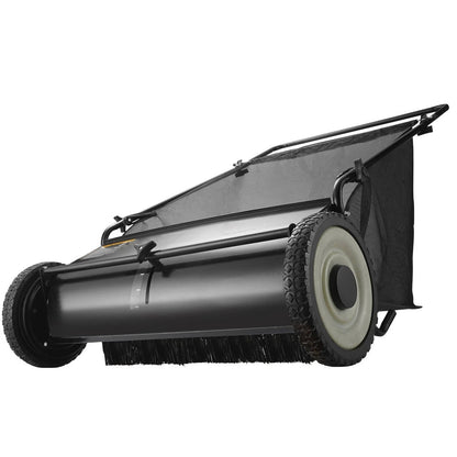 Cosmo Thrift Push Lawn Sweeper 26 Inch 7 Cu Ft Leaf Collector with Adjustable Height