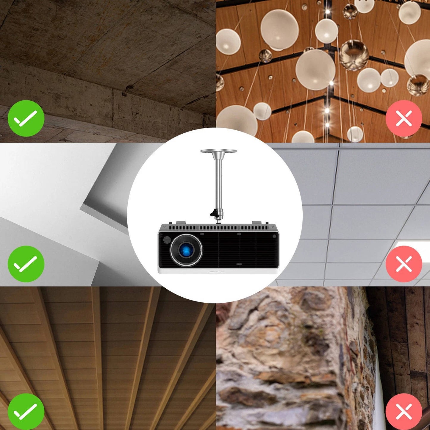Cosmo Thrift Universal Aluminium Projector Ceiling Mount