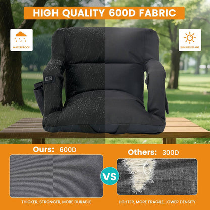 Cosmo Thrift Stadium Seat with Heat & Back Support – Portable Padded Bleacher Cushion Chair
