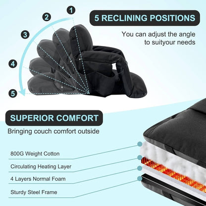 Cosmo Thrift Stadium Seat with Heat & Back Support – Portable Padded Bleacher Cushion Chair
