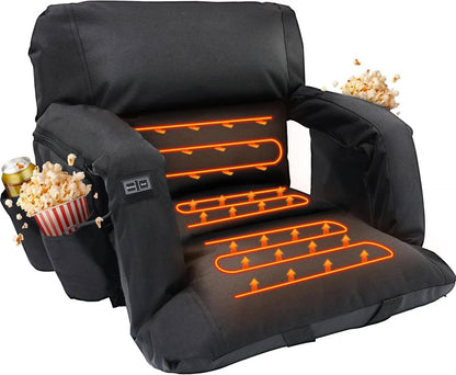 Cosmo Thrift Stadium Seat with Heat & Back Support – Portable Padded Bleacher Cushion Chair