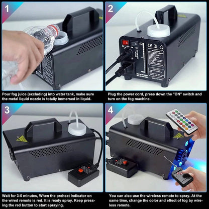 Cosmo Thrift Smoke Machine W/ 13 Colorful LED Lights Effect