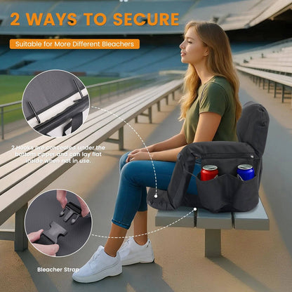 Cosmo Thrift Stadium Seat with Heat & Back Support – Portable Padded Bleacher Cushion Chair
