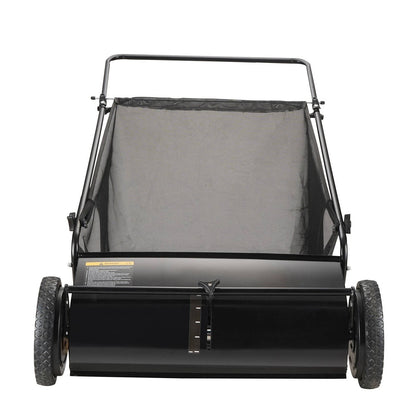 Cosmo Thrift Push Lawn Sweeper 26 Inch 7 Cu Ft Leaf Collector with Adjustable Height