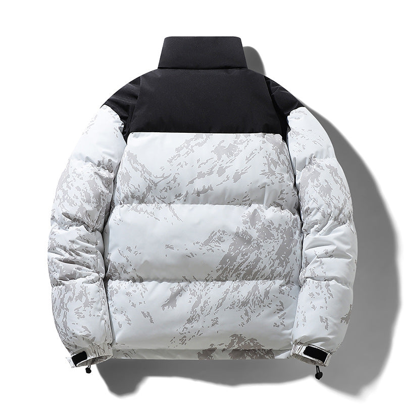 Side pocket detail men warm corduroy winter jacket camouflage style