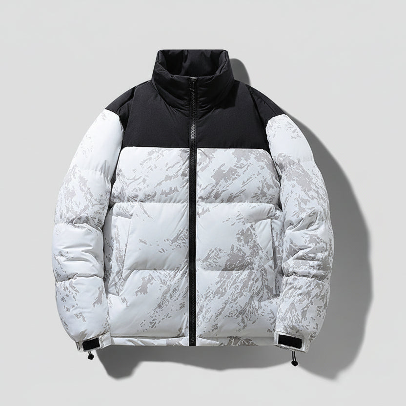 Side pocket detail men warm corduroy winter jacket camouflage style