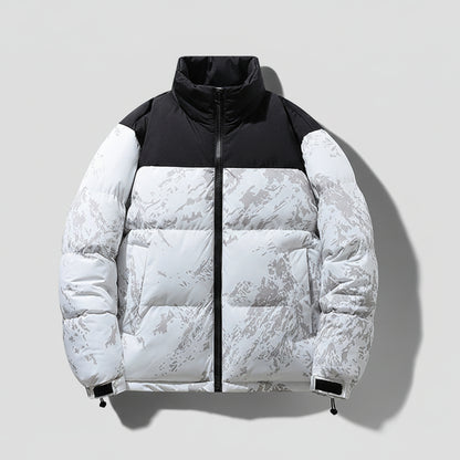 Side pocket detail men warm corduroy winter jacket camouflage style
