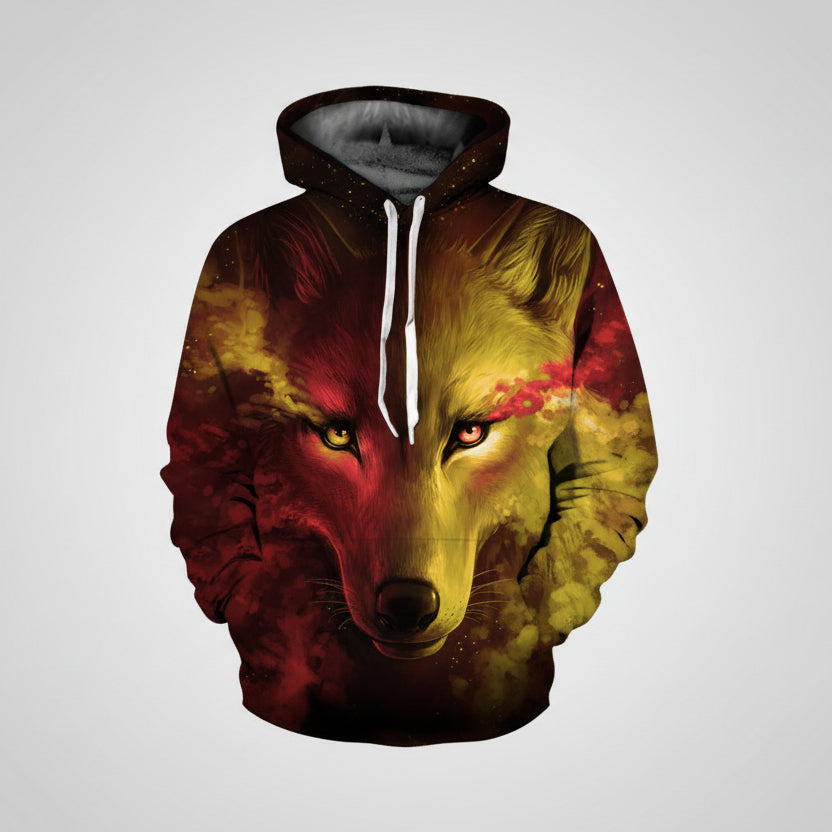 Men’s 3D printed hoodie loose fit casual streetwear sweatshirt
