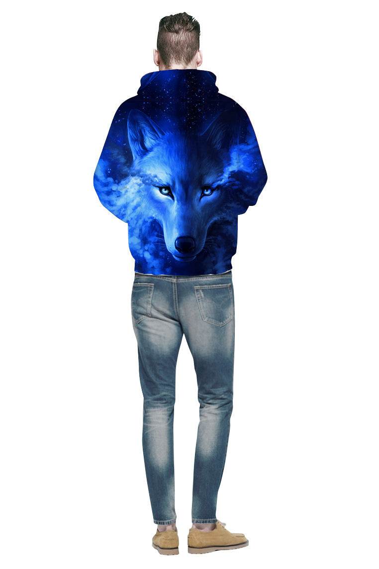 Men’s 3D printed hoodie loose fit casual streetwear sweatshirt
