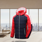 Men’s thick plus velvet winter cardigan coat front view
