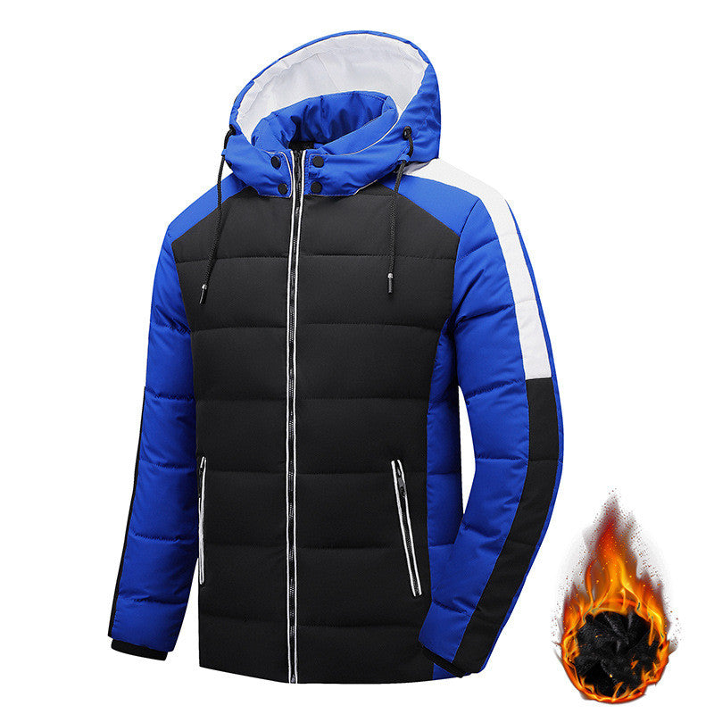 Men’s thick plus velvet winter cardigan coat front view
