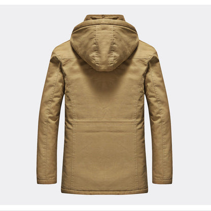Brown hooded jacket on a white background