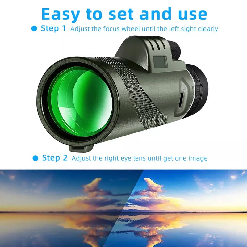 Cosmo Thrift Portable HD Monocular Telescope – 40x60 Zoom with Tripod & Phone Mount