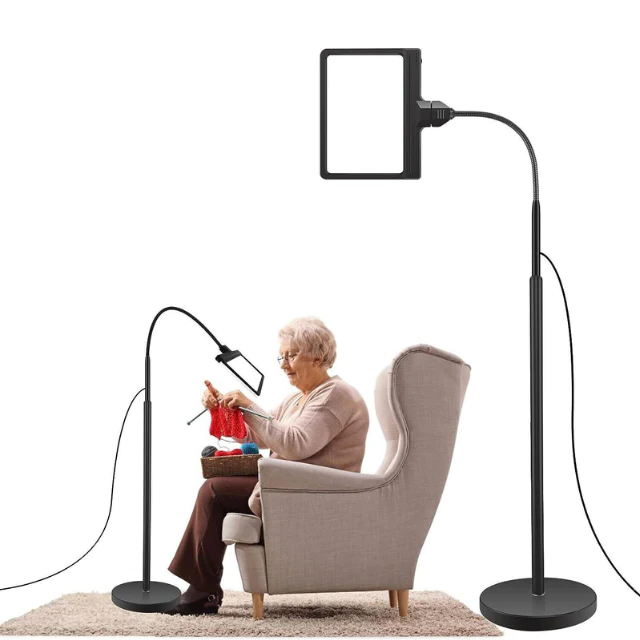 Cosmo Thrift 5X Magnifying Floor Lamp – Full-Page LED Light for Reading, Hobbies & Crafts