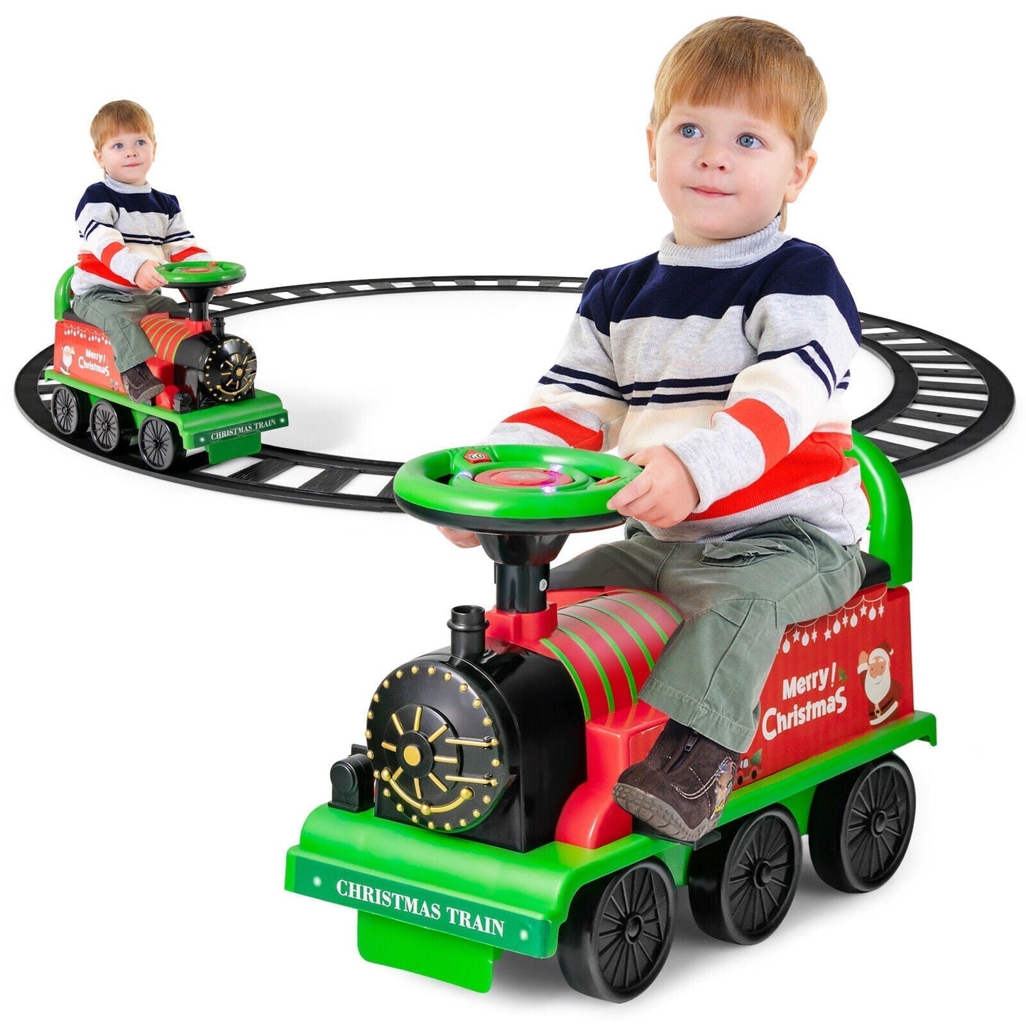 Cosmo Thrift Kids' Rechargeable Ride On Toy Train And Track Set 6V
