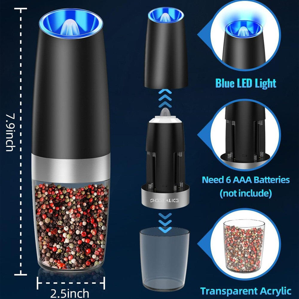 Cosmo Thrift Electric Salt And Pepper Grinder 2 Pack