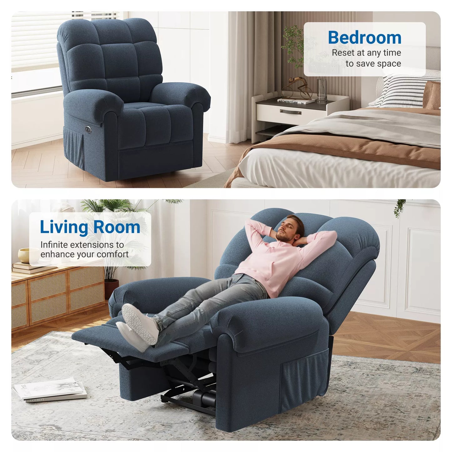 Cosmo Thrift Power Recliner Chair – Electric Adjustable Reclining Chair for Living Room Comfort