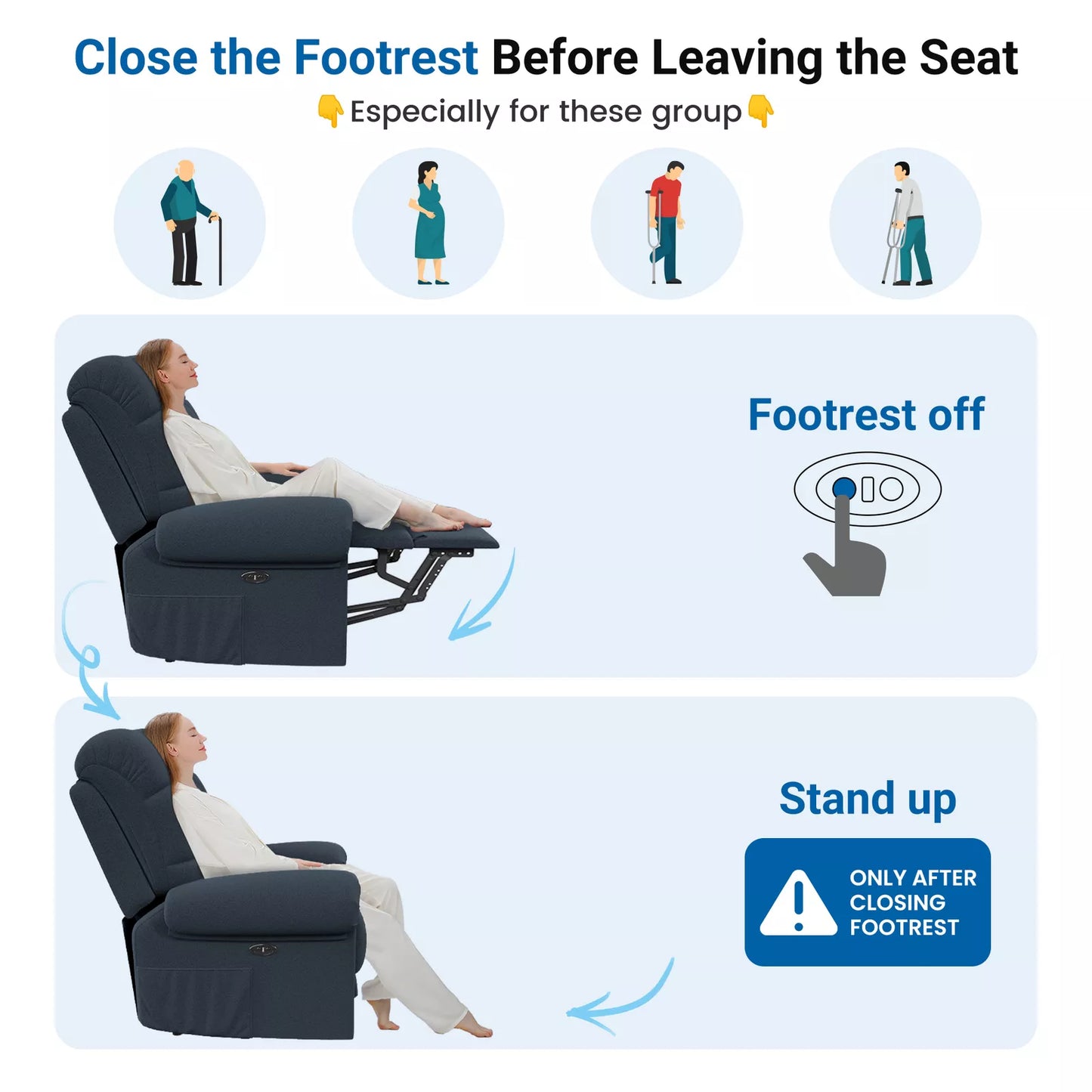Cosmo Thrift Power Recliner Chair – Electric Adjustable Reclining Chair for Living Room Comfort