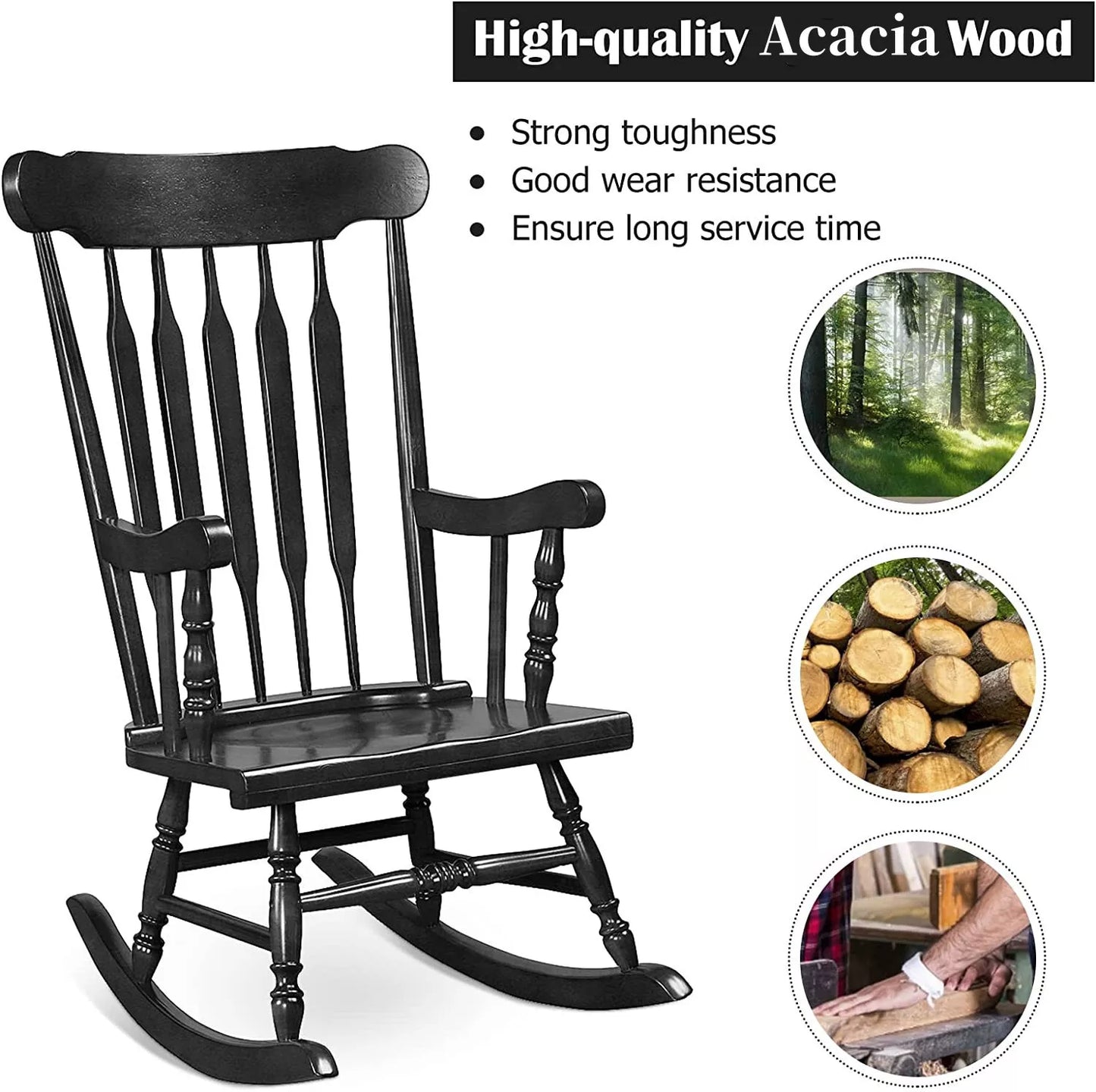 Cosmo Thrift Wood Rocking Chair