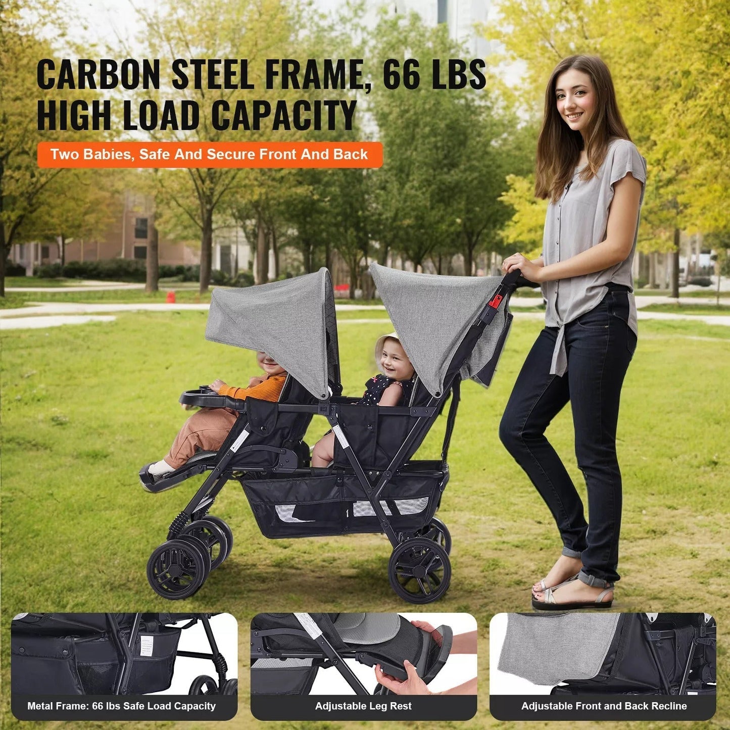 Cosmo Thrift Foldable Double Stroller