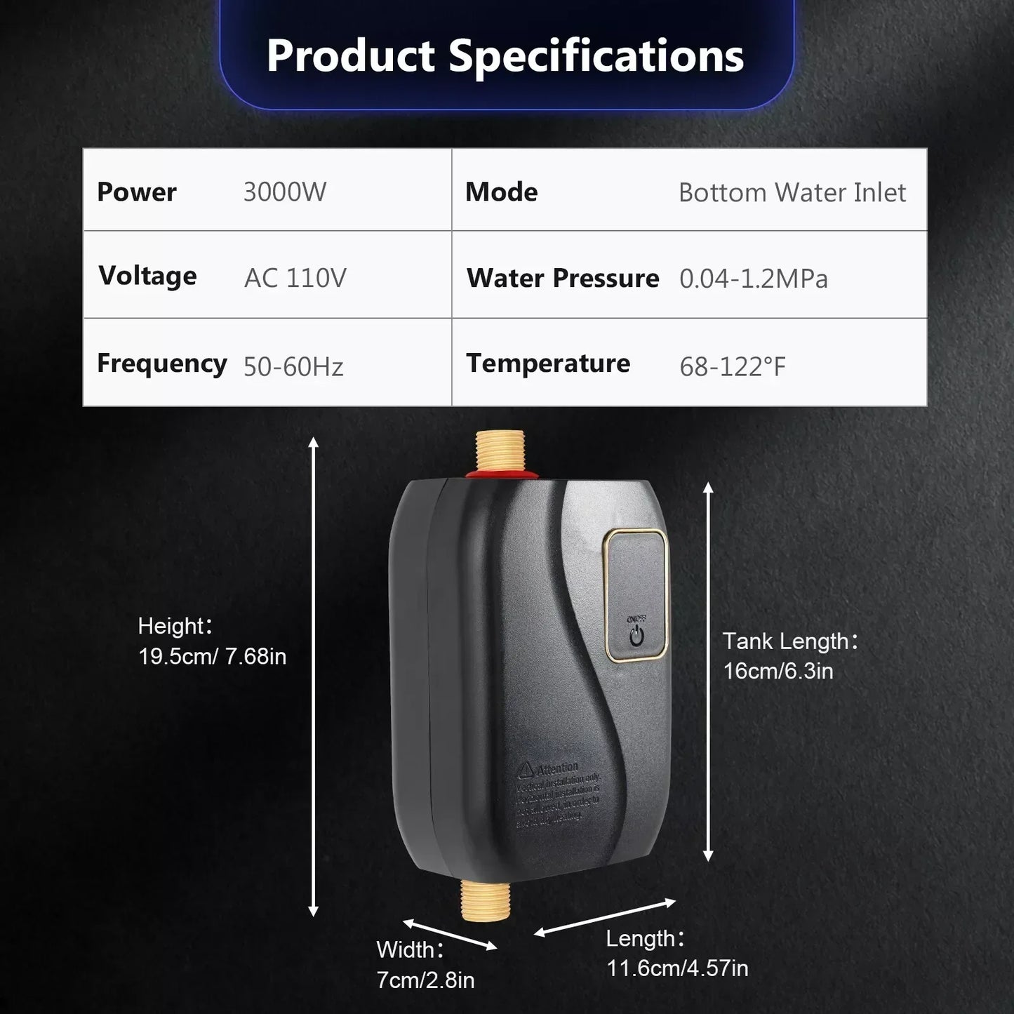 Cosmo Thrift Tankless Water Heater – Instant Hot Water Solution for Showers & Sinks