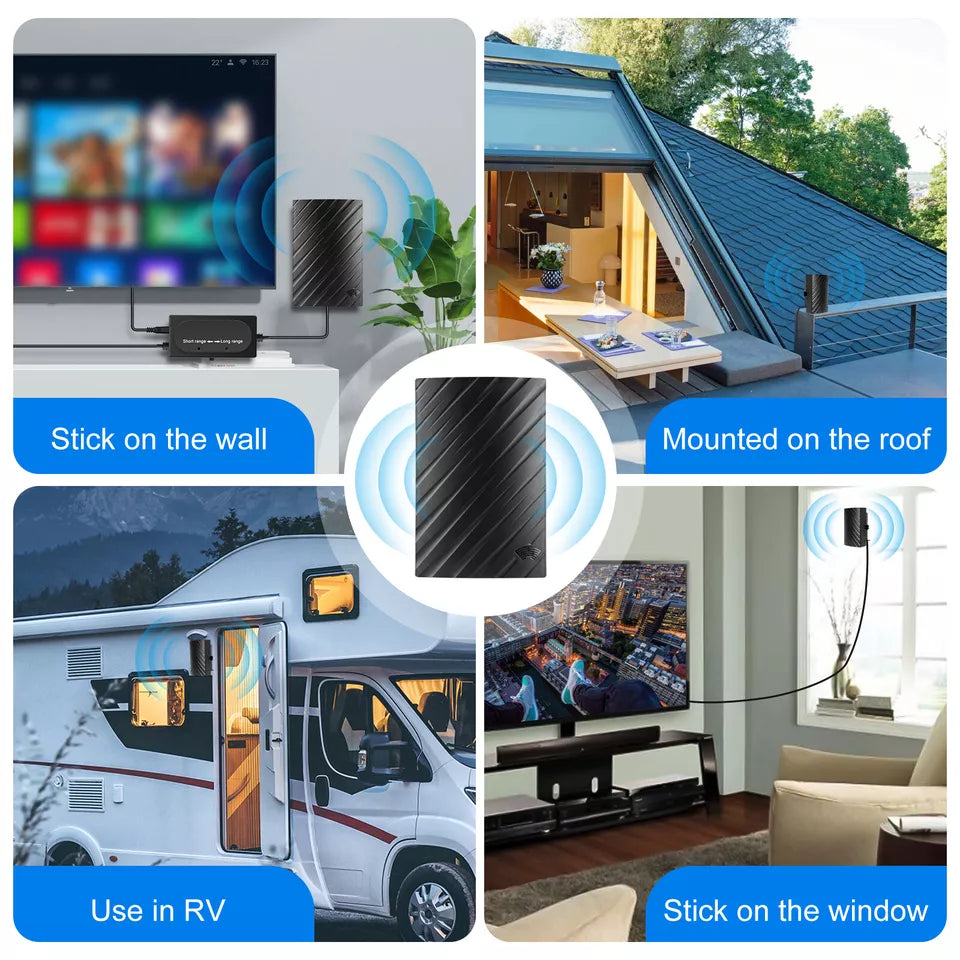 Cosmo Thrift Upgraded 500 Miles Indoor Digital TV Antenna HDTV Amplified 4K UHF VHF