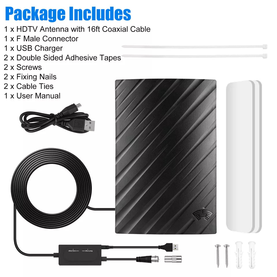 Cosmo Thrift Upgraded 500 Miles Indoor Digital TV Antenna HDTV Amplified 4K UHF VHF